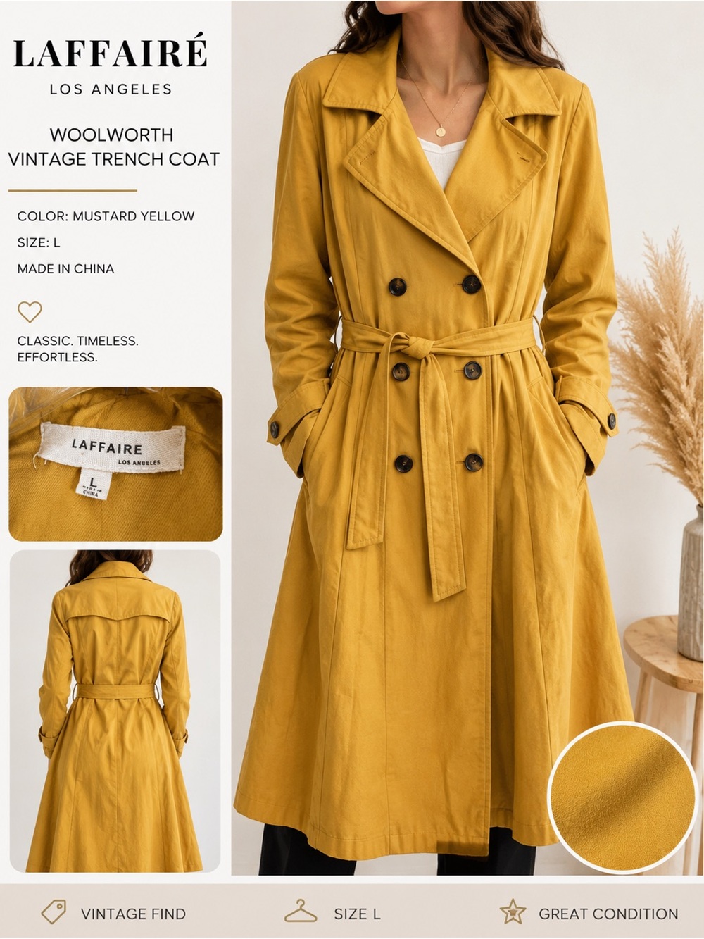 LAFFAIRÉ     chic vintage-inspired trench